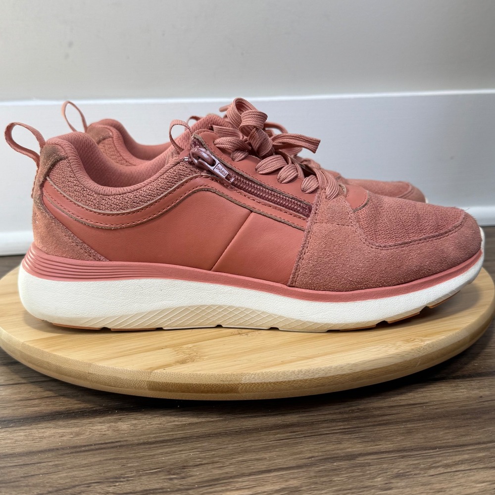 Vionic Athena Walking Sneakers Womens 9 Wide Pink Side‎ Zip Orthopedic